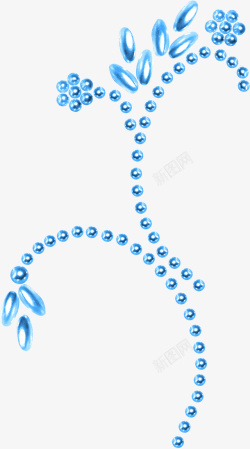 蓝色珍珠装饰花纹素材