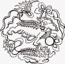 古典龙戏珠花纹素材