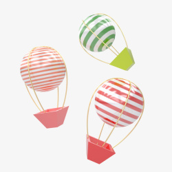 多色立体球立体热气球漂浮装饰高清图片