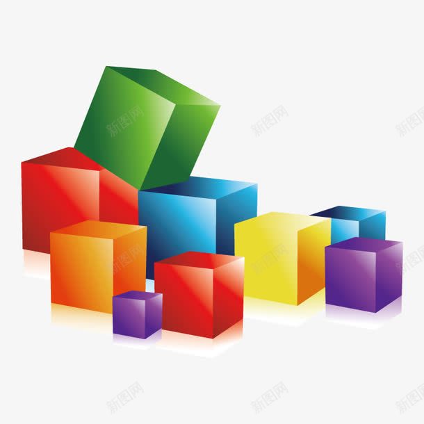 彩色立方体装饰元素png免抠素材_88icon https://88icon.com 彩色 科技感 立体 立方体 装饰元素