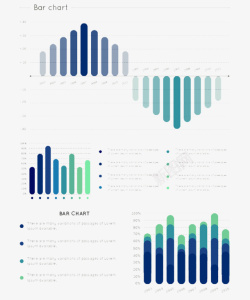 渐变色分类柱形图素材