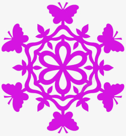 紫色雪花艺术剪影素材