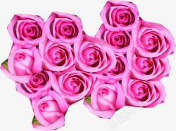 粉色玫瑰爱心素材