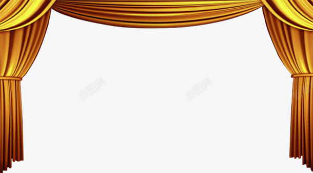 金色拉开的帷幕png免抠素材_88icon https://88icon.com 帷幕 拉开帷幕 装饰 金色