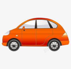 卡通手绘橙色现代时尚汽车素材