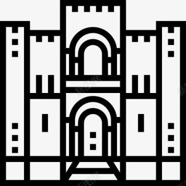 旅行建筑老科英布拉大教堂图标图标