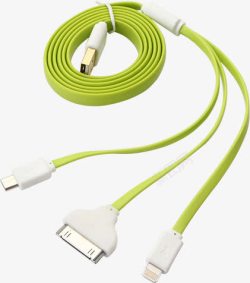 绿色清新三线USB线素材