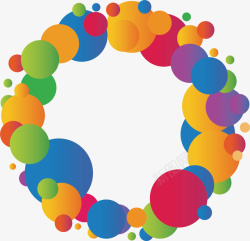 彩色波点艺术边框矢量图素材