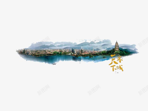 云南png免抠素材_88icon https://88icon.com 云南 寺庙 河 美景