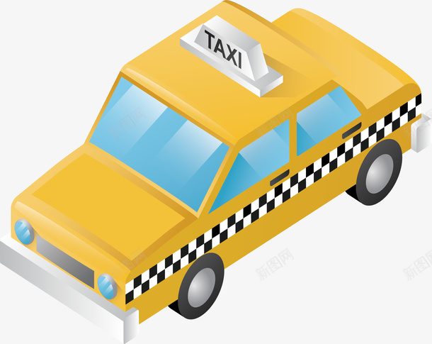 黄色出租车矢量图eps免抠素材_88icon https://88icon.com 出租车 的士 矢量素材 黄色的士 矢量图