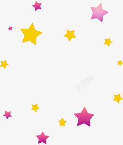 黄紫色星星购物海报素材