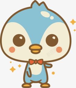 可爱的蓝色小鸟素材