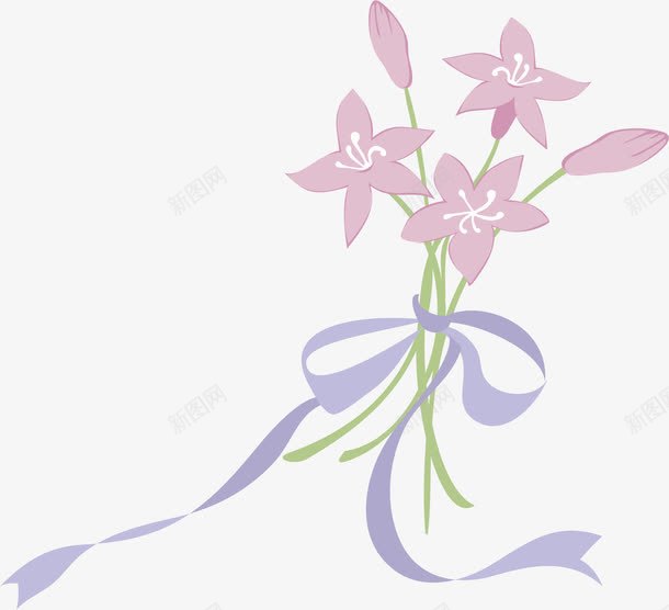 紫色手绘花束png免抠素材_88icon https://88icon.com AI 丝带 卡通 手绘 花朵 花束 蝴蝶结 鲜花