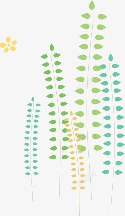 绿色植物花纹矢量图素材