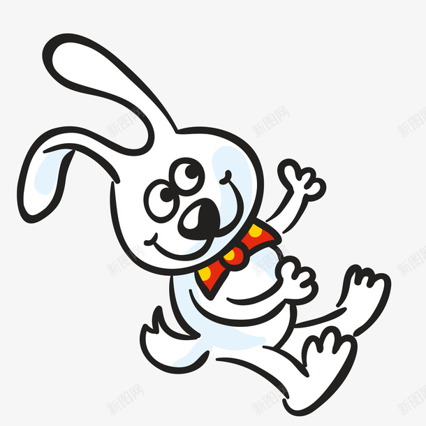 卡通手绘小兔子矢量图ai免抠素材_88icon https://88icon.com 动物设计 卡通 可爱 小兔子 手绘 白兔 矢量图