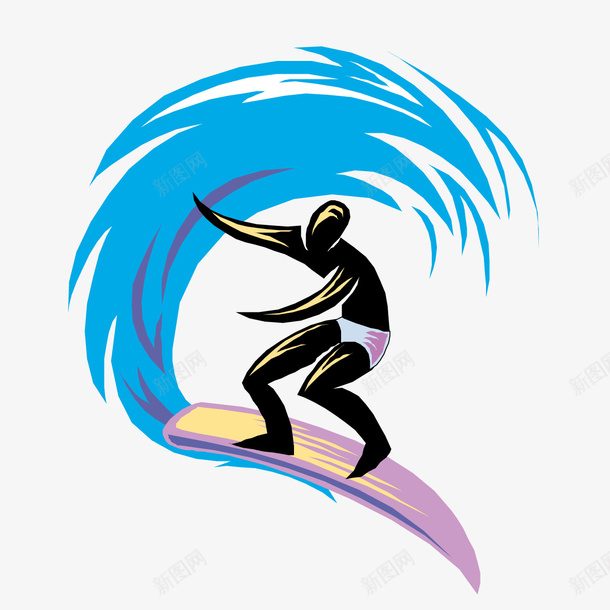 海上冲浪运动员矢量图ai免抠素材_88icon https://88icon.com 冲浪 海上 运动员 矢量图