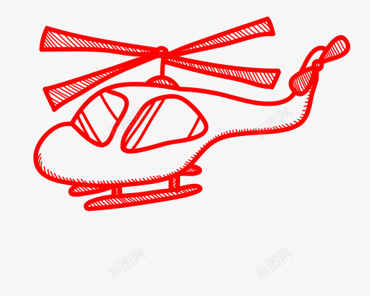 手绘卡通直升机线描画png免抠素材_88icon https://88icon.com 卡通直升机 手绘直升机 直升机 直升机插画 红色直升机 线描画