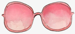 手绘粉色女士眼镜素材