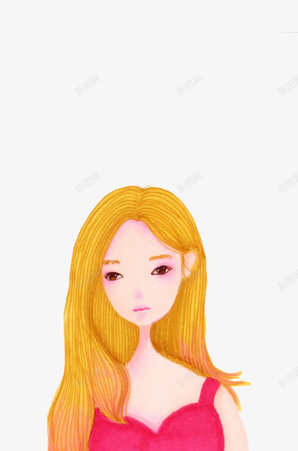 黄色头发小女孩png免抠素材_88icon https://88icon.com 卡通素材 可爱 女孩 手绘素材 清纯