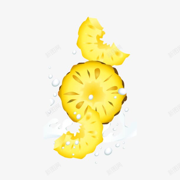 菠萝切片矢量图ai免抠素材_88icon https://88icon.com 水果 菠萝 菠萝切片 矢量图