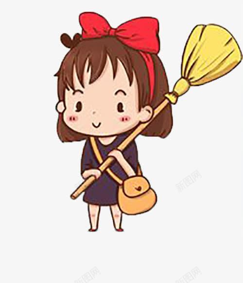 可爱小魔女png免抠素材_88icon https://88icon.com 可爱 小魔女 手绘 扫把