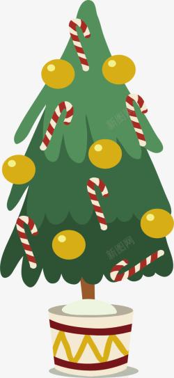 黄色小球圣诞树素材
