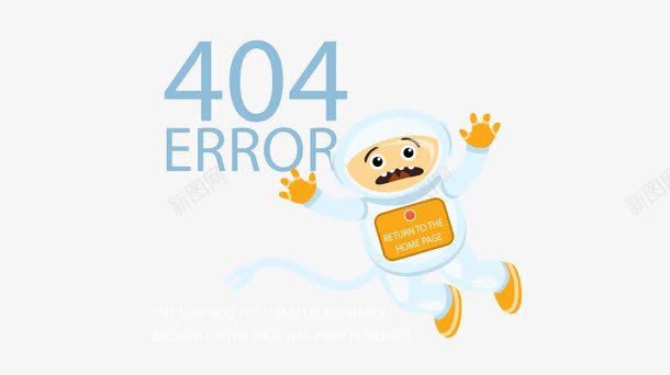 404错误矢量图ai免抠素材_88icon https://88icon.com 404错误 宇航员背景 程序错误 矢量图