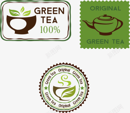 拉贝尔绿茶绿茶茶壶矢量图图标图标