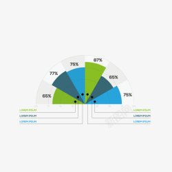 彩色扇形数据分析素材