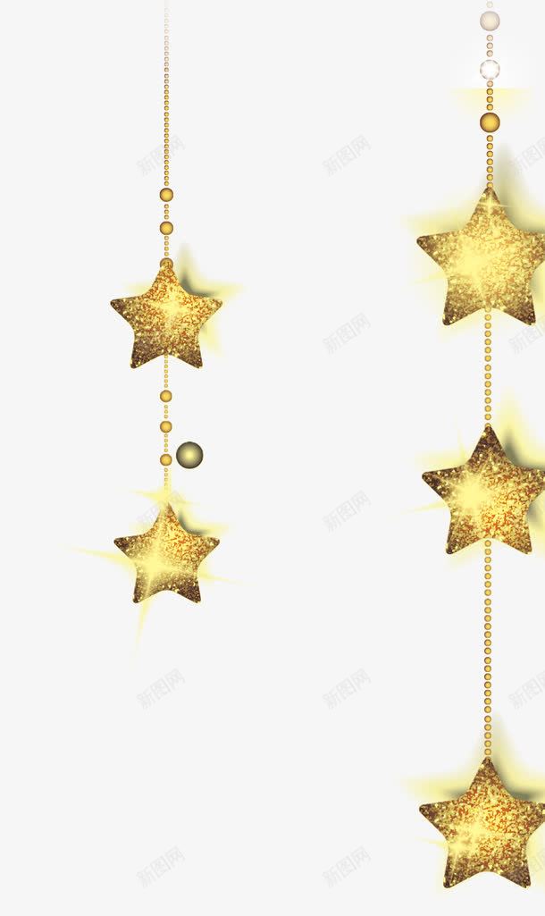 金色星星装饰png免抠素材_88icon https://88icon.com 圣诞 星星 装饰 金色