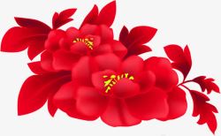 中秋节红色黄芯花朵素材