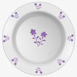 紫色花图案的盘子素材