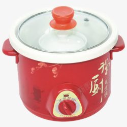 红色煲粥锅电炖锅素材