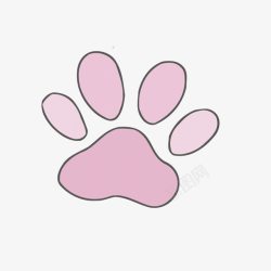 粉色猫脚印装饰矢量图素材