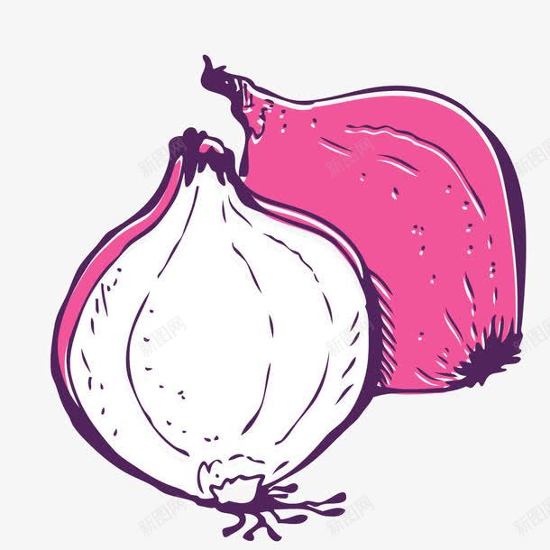 红色手绘洋葱蔬菜png免抠素材_88icon https://88icon.com 手绘 洋葱 红色 蔬菜
