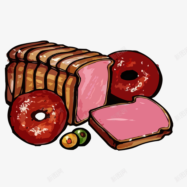 手绘肉类食物矢量图ai免抠素材_88icon https://88icon.com 卡通 手绘 美食 肉类食物 食物设计 矢量图