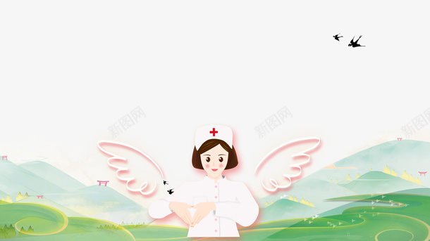 护士节护士翅膀白衣天使草地psd免抠素材_88icon https://88icon.com 天使与魔鬼 天使妈妈 女恶魔 性感恶魔 护士 护士节 护士节插画 漂亮护士 白衣天使 翅膀 草地
