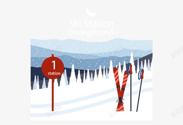 滑雪环境矢量图ai免抠素材_88icon https://88icon.com 冬季滑雪 滑雪设备 滑雪设施 矢量图