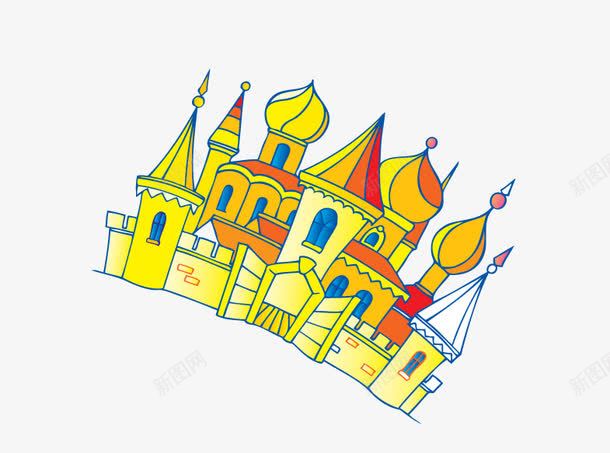 卡通城堡png免抠素材_88icon https://88icon.com 乐园 卡通 城堡 建筑 金色