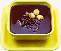 黄色碗中的红豆汤欧式花纹素材