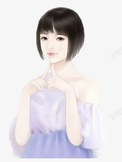 短发沉思美女png免抠素材_88icon https://88icon.com 沉思 短发 美女