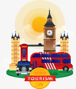 伦敦风景世界旅游日矢量图素材