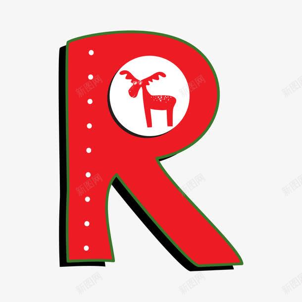 圣诞英文字母Rpng免抠素材_88icon https://88icon.com 创意字母 卡通驯鹿 彩色字母 立体字母 红色 艺术字体 艺术字母 英文字母