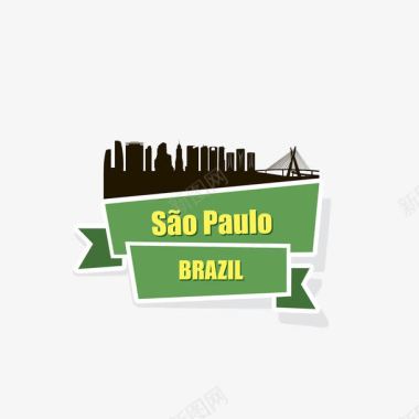 巴西城市剪影图标图标