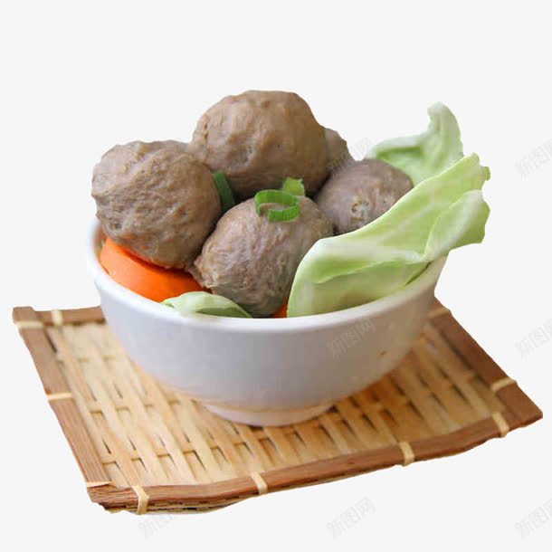 青菜煮撒尿牛丸png免抠素材_88icon https://88icon.com 丸子 撒尿牛丸 牛丸 青菜