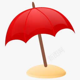 红色的太阳伞图标图标