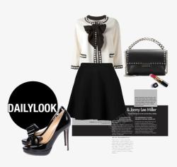 裙装和黑色高跟鞋素材