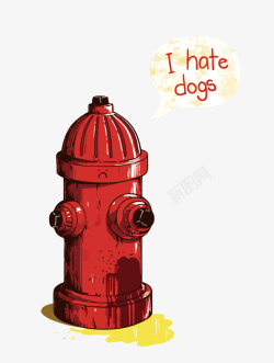 卡通红色消防栓素材