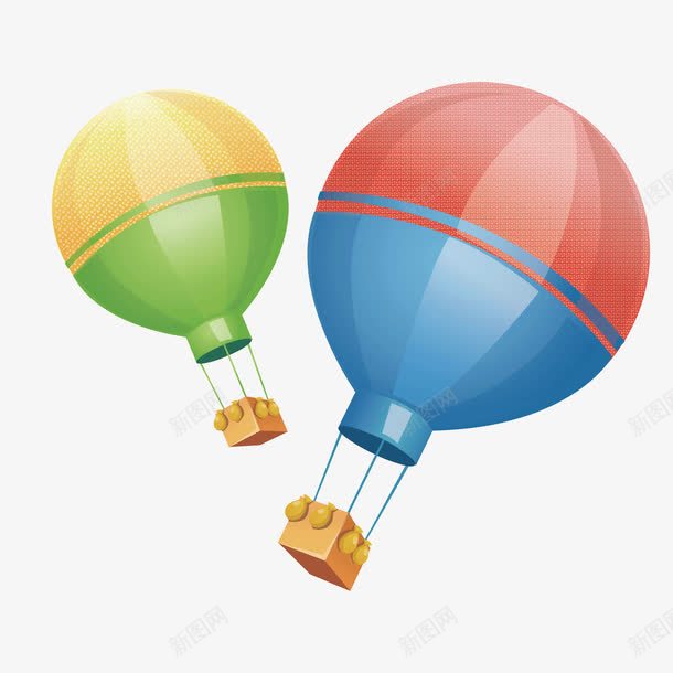 彩色质感卡通热气球png免抠素材_88icon https://88icon.com 卡通 卡通热气球 彩色 热气球 质感