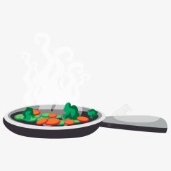 平底锅和蔬菜杂烩素材